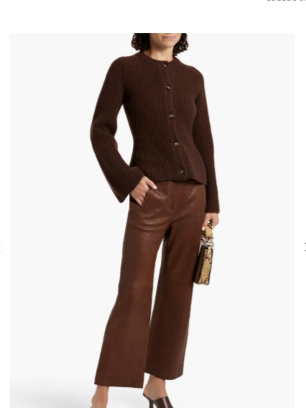 LOULOU STUDIO Rasa 100% Cashmere Cardigan XS, Chocolate - Picture 5 of 8